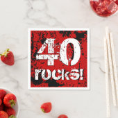 40e verjaardag 40 rotsen! Grunge rood en zwart A02 Servet (Insitu)
