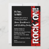 40e verjaardag 40 rotsen! Grunge rood en zwart A08 Kaart (Achterkant)