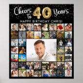40e verjaardag 45 foto collage hoera voor 40 jaar poster (Voorkant)