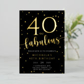 40e verjaardag 50 jaar en feestdag folie uitnodiging (Staand Voorkant)