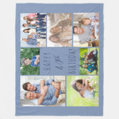 40e verjaardag 7 Foto Collage Blue Fleece Deken (Voorkant)