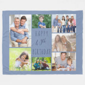 40e verjaardag 7 Foto Collage Blue Fleece Deken (Voorkant (Horizontaal))