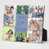 40e verjaardag 7 Foto Collage Two Tone Blue Fotoplaat (Zijkant)