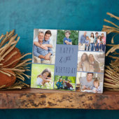 40e verjaardag 7 Foto Collage Two Tone Blue Fotoplaat (Zijkant)