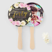 40e verjaardag Aangepaste foto 40e verjaardag Handwaaier (Voorkant en achterkant)