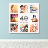 40e verjaardag aangepaste foto collage roos gouden canvas afdruk (Insitu (Houten vloer))