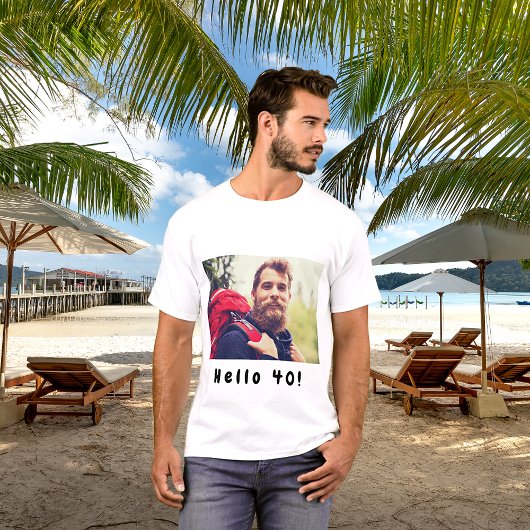 40e verjaardag aangepaste foto hallo 40 jongens ma t-shirt