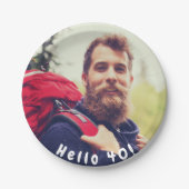 40e verjaardag aangepaste foto hallo 40 jongens papieren bordje (Voorkant)