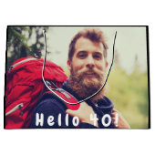 40e verjaardag aangepaste foto hallo 40 man groot cadeauzakje (Voorkant)