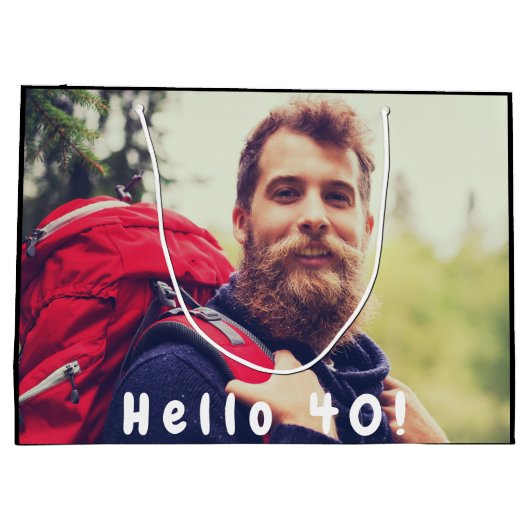40e verjaardag aangepaste foto hallo 40 man groot cadeauzakje (Achterkant)