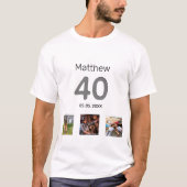 40e verjaardag aangepaste foto monogram man t-shirt (Voorkant)