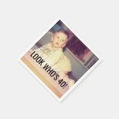 40e verjaardag Aangepaste foto Napkins Servet (Hoek)