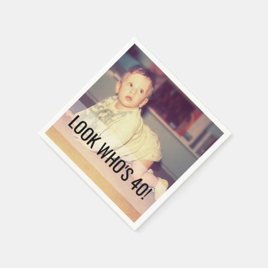 40e verjaardag Aangepaste foto Napkins Servet (Hoek)