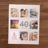 40e verjaardag aangepaste foto roos gouden wazige legpuzzel