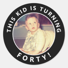 40e verjaardag Aangepaste foto-stickers