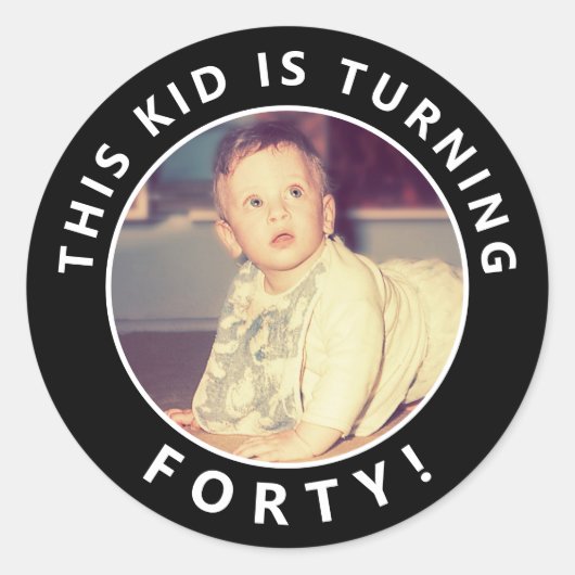 40e verjaardag Aangepaste foto-stickers Ronde Sticker (Voorkant)