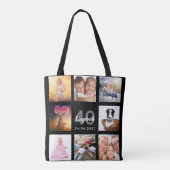 40e verjaardag aangepaste fotocollage zwarte vrouw tote bag (Achterkant)