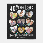 40e verjaardag aangepaste hart foto fleece deken (Voorkant)