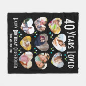 40e verjaardag aangepaste hart foto fleece deken (Voorkant (Horizontaal))