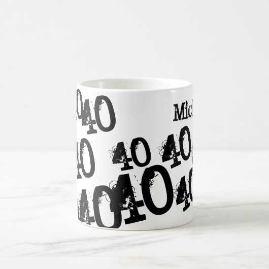 40e verjaardag aangepaste naam koffiemok (Center)