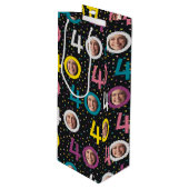 40e verjaardag Aanpassen foto-wastas Wijn Cadeautas (Voorkant Gekanteld)