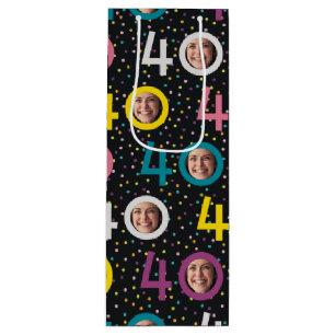 40e verjaardag Aanpassen foto-wastas Wijn Cadeautas