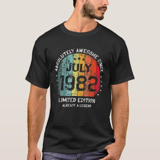 40e verjaardag absoluut Geweldige sinds juli 1982  T-shirt (Voorkant)