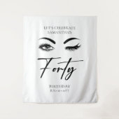 40e verjaardag achtergrondtropische achtergrond 40 wandkleed (Voorkant)