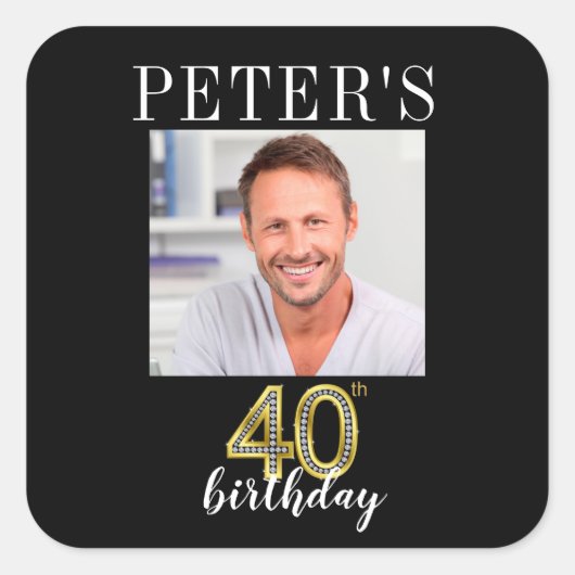 40e verjaardag Afbeelding Favor Labels (Voorkant)