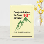 40e verjaardag All Downhill Kaart (Gele Bloem)