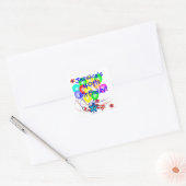 40e Verjaardag Alle Leeftijd & Naam Leuke Verjaard Vierkante Sticker (Envelop)