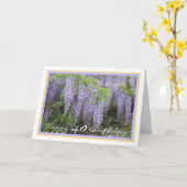 40e verjaardag Amelia Wisteria Elegant Gold Lijst Kaart (Gele Bloem)