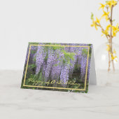 40e verjaardag Amelia Wisteria Elegant Gold Lijst Kaart (Gele Bloem)