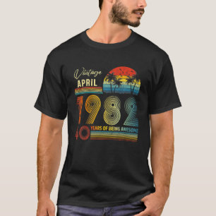 40e verjaardag  april 1982 40 jaar oude cadeau t-shirt