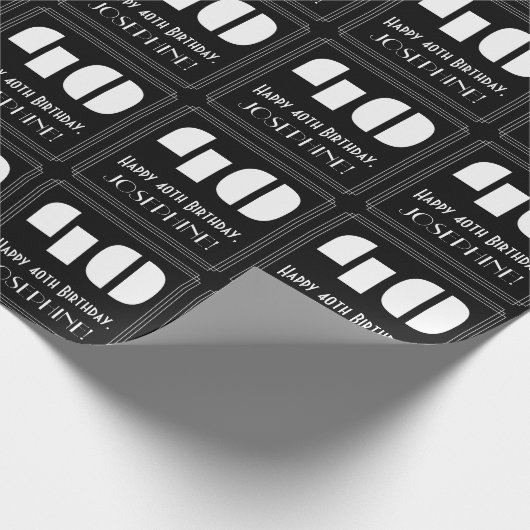 40e verjaardag: Art Deco geïnspireerd look "40" &  Cadeaupapier (Hoek)