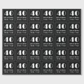 40e verjaardag - Art Deco geïnspireerde look "40", Cadeaupapier (Vlak)