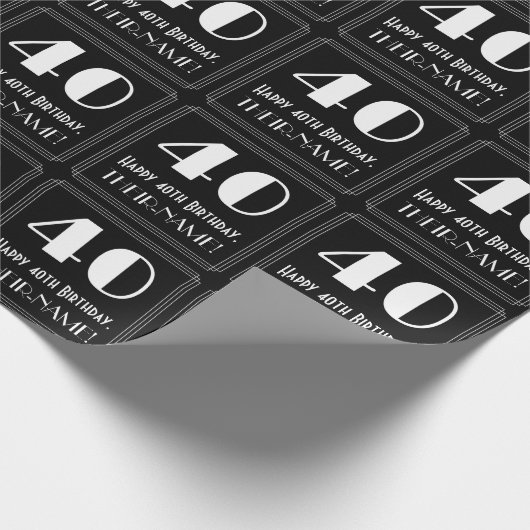 40e verjaardag - Art Deco geïnspireerde look "40", Cadeaupapier (Hoek)