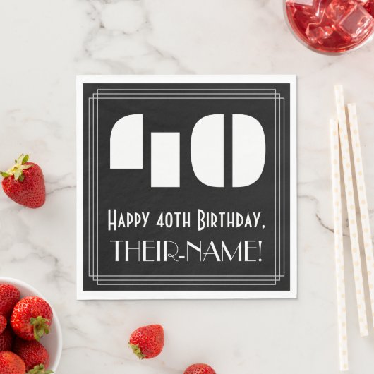 40e verjaardag: Art Deco Geïnspireerde look "40" + Servet (Insitu)