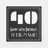 40e verjaardag: Art Deco Geïnspireerde look "40" + Servet (Voorkant)