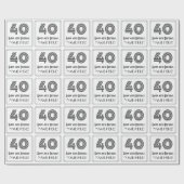 40e verjaardag: Art Deco geïnspireerde stijl "40"  Cadeaupapier (Vlak)