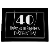 40e verjaardag: Art Deco geïnspireerde stijl "40", Groot Cadeauzakje (Voorkant)