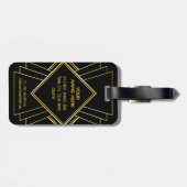 40e verjaardag Art Deco Gold Black Grote Gatsby Bagagelabel (Achterkant horizontaal)