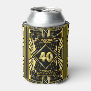 40e verjaardag Art Deco Gold Black Grote Gatsby Blikjeskoeler