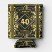 40e verjaardag Art Deco Gold Black Grote Gatsby Blikjeskoeler (Voorkant)