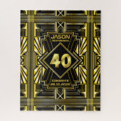 40e verjaardag Art Deco Gold Black Grote Gatsby Legpuzzel (Verticaal)