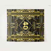 40e verjaardag Art Deco Goud Zwart Great Gatsby Wandkleed (Voorkant (horizontaal))