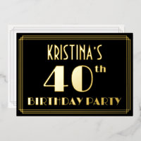 40e verjaardag: Art Deco Kijk "40", met naam