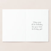 40e verjaardag ~ Art Deco stijl "40" & aangepaste  Folie Kaarten (Binnen)