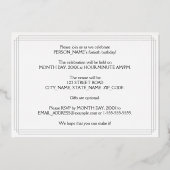 40e verjaardag — Art Deco Style "40" en naam Folie Uitnodiging (Achterkant)