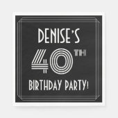 40e verjaardag: Art Deco Style + aangepaste naam Servet (Voorkant)